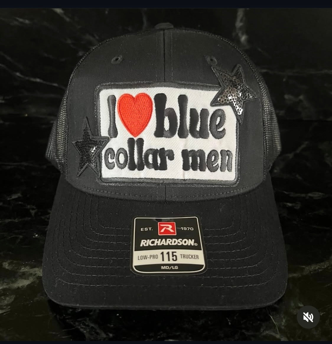 I ❤️ Blue Collar Men Trucker Hat