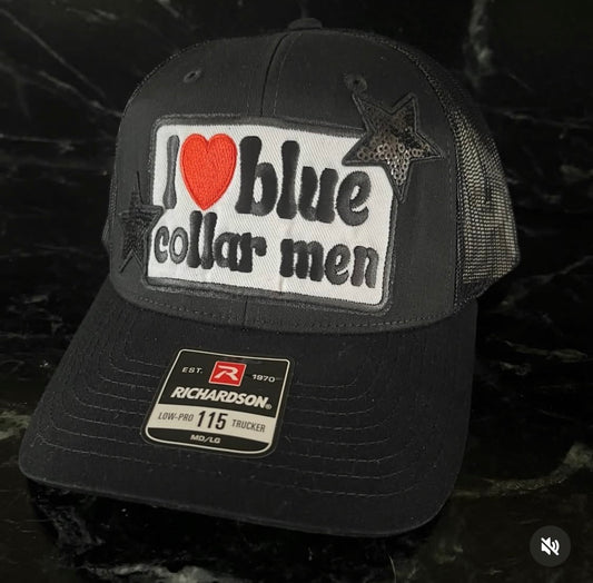 I ❤️ Blue Collar Men Trucker Hat